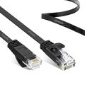 20m Flach Kabel Netzwerkkabel Patchkabel LAN Kabel DSL DÜNN RJ45 CAT 6 Schwarz