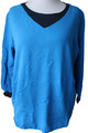 Sheego Damen Pullover Pulli Sweatshirt Shirt Blau Übergröße Langarm Baumwolle