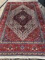 Täbriz Teppich Orient Perser Rug Natur Rot Schurwolle Herati Design Alt Stilvoll