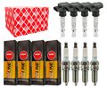 4x FEBI BILSTEIN Zündspule +4x NGK Zündkerze V-Line passend für Fiat Doblo 119