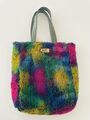 VERSACE VJC Tasche Beutel Vintage Tye Die Vintage Mehrfarbig Klein Kunstfell ...