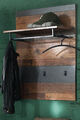 Garderobe Paneel Wandpaneel Hutablage Flurgarderobe Used Wood grau 80 x106 Indy