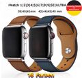 Uhrenarmband Leder für Apple Watch Series 1-6 7 8 9 SE ULTRA Armband iWatch Uhr