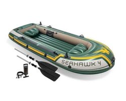 Intex Schlauchboot Seahawk 4 Elektromotor Set Paddel Pumpe 4 Personen Grün