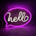 Neon LED Schild HELLO Nacht Licht Wand Deko Lampe Beleuchtung Gaming Setup Kiosk