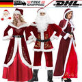 DE Weihnachtsmann Kostüm Set Nikolaus Santa Claus Anzug Verkleidung Mantel Adult