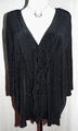 Kim&Co Neuw. Cardigan Gr.XL Schwarz 3/4 Arm Knopfleiste mit Volant Slinky