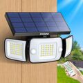 INTELAMP Solarlampe Solarleuchte  mit Bewegungsmelder, Fernbedienung 270°, IP65