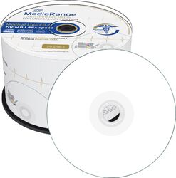 100 MediaRange CD-R 700Mb 80Min 48 Medical Line Inkjet Bedruckbar 2x50er Spindel