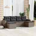 Gartenmöbel Sofa Garnitur Lounge Sitzgruppe Kissen 6-tlg. Poly Rattan vidaXL