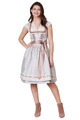 Krüger Madl Dirndl Anella, Midi Gr. 44, 60 cm, silber, rose, grau, Spitze, Mini