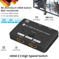 HDMI Splitter 8K@60Hz 4K@120Hz, HDMI 2.1 Switch, Bidirektional HDMI Switcher DE