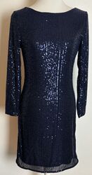 ZERO Damen Cocktail Kleid Langarm Blau Gr. 36