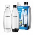 SODASTREAM PET 1L Schwarz + Weiß Fuse Flaschen Zwei Pack