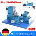 36W Mini Metall Drehmaschine Drehbank Lathe Tischdrehbank DIY Holzbearbeitung DE