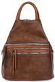 Damen Rucksack Tasche 2 in 1 Schultertasche Shopper Citybag Backpack Vegan 7096