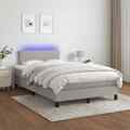 Boxspringbett Matratze LED Bett Bettgestell Polsterbett Lattenrost Stoff vidaXL