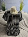 SHIRT -- GINA -- Gr. XXL -- T-Shirt -- Schwarz/Weiß -- gestreift--kurzarm