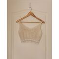 Weißes Crop-Top in Gr. M / 36 / 38 🌼 Cropped Shirt Tanktop Damen bauchfrei