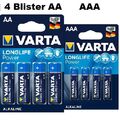 Varta longlife Power AA AAA Mignon Micro Batterien Karton LR6 LR3 4er Blister