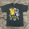 Vintage 1999 Polemon Asche Pikachu Promo Anime T-Shirt - Jugend Large 90er Jahre Cartoon 