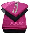 JOOP! 2 x Duschtuch + 2 x Handtuch Serie 1600 pink schwarz + Gratis Steakbesteck