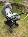 Gesslein Kombi-Kinderwagen F4 Air+, schwarz/tabak, grau meliert/Stern grau melie