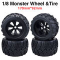 4x 17mm Hub Rad Felge Reifen für 1/8 Monster Truck Traxxas HSP HPI Racing RC Car