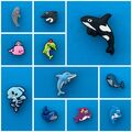 Schuhstecker/Shoe Charms/Pins für Clogs MEERESTIERE/SCHWERTWAL/ORCA/WAL/DELFIN