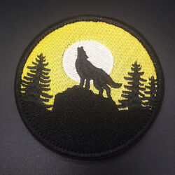 Aufnäher Patch Abzeichen Wolf Werwolf Mond Totem Canis Lupos Hunde Totemtier