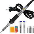 Lötkolben Set 60W Soldering Iron Kit Temperatur Einstellbar Entlötpumpe Lötdraht