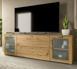 TV-Lowboard Artisan Eiche TV Unterteil Soft-Close Komforthöhe 180 x 62 cm Dante