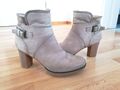 MANAS Leder Boots Stiefeletten Damen Gr. 39  Beige Grau