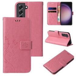 Handy Tasche für Samsung Galaxy S23 Handyhülle Blumen Buch Klapp Cover Case Rosa