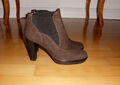 TOD'S Ankle Boots Stiefelette mit Gummizug braun Leder Gr.40/40,5 - Absatz-TOP!