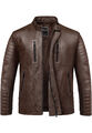 Herren Echtleder Jacke Biker Zipper Lederjacke 9105