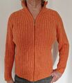 schicke orange Strickjacke mit Reißverschluss