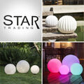 STAR LED Außen Garten Stein Solar Deko Kugel Ball Leuchte Lampe Erdspieß weiß