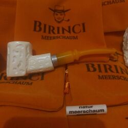 1A Block Meerschaum Pfeife Akryl Mundstück - 9mm Filter Meerschaumpfeife pipe 