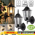 Außenleuchte Wandlampe Außenlampe Garten E27 Laterne Wandleuchte Schwarz IP44 DE