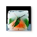 Modern Wanduhr 40x40cm Analog Glasuhr Gefroren frucht dessert bio Art Glas