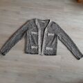 Holly Bracken Jacke / Jacket in Größe M / 40 in schwarz weiß mit Glitzereffekt