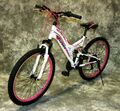 26 ZOLL DAMEN MOUNTAINBIKE GEFEDERT 21-GANG SHIMANO NEU 2640 WEISS-PINK BW