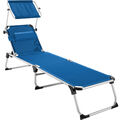 Sonnenliege Aurelie aus Aluminium, 6-stufig Strandliege Beachliege blau B-Ware