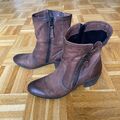 mjus Stiefel Stiefeletten Damen Frauen 41 Leder braun Vintage Nieten gefüttert