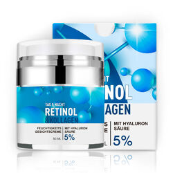 Retinol Creme Anti-Falten Anti-Aging mit Hyaluronsäure Kollagen Aloe Vera  