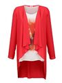 Alba Moda Blusentop 2 in 1 Blusenjacke Top Damen Oberteil rot weiß 42 44 46