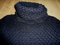 Charlise Grob Strick Pullover mit Rolli * Rollkragen Pulli lang Gr.S schwarz