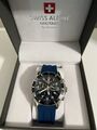 Swiss Alpine Military Herren Chronograph Raptor Quarz 7029.9835SAM Silikon blau