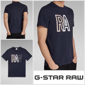 G-Star rohes T-Shirt Herren Größe S Grafik Logo 100 % Bio Baumwolle Sartho blau